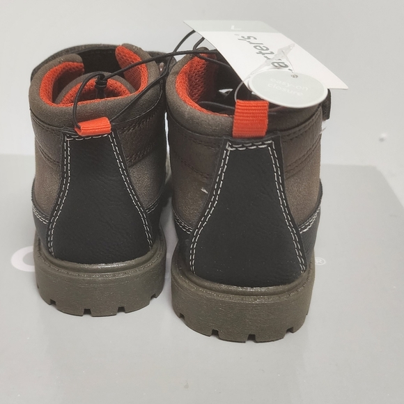 Carters Ronald Brown Black Lace Up Toddler Boot Shoes Size 7 - Picture 4 of 6